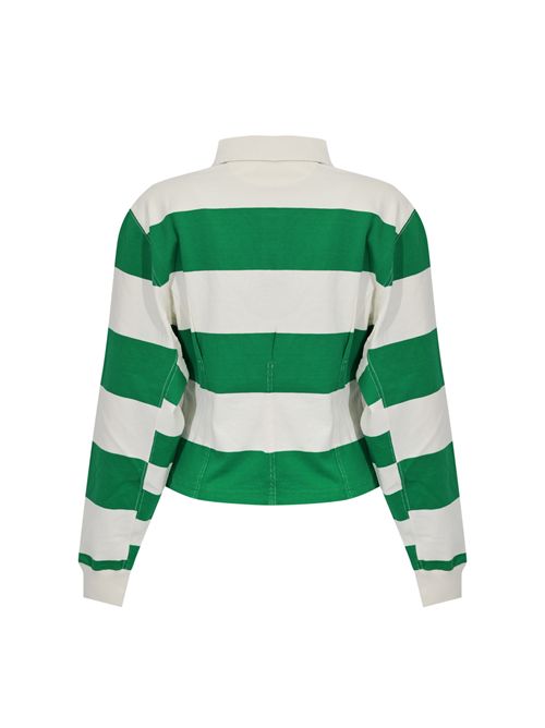 Polo a manica lunga in cotone Green/White POLO RALPH LAUREN | 211971746500